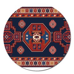 Armenian Carpet Magnet 5  (round) by Gohar