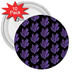 Black Seaweed 3  Buttons (10 Pack)  by ConteMonfrey