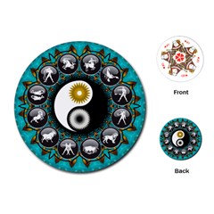 Yin Yang Horoscope Astrology Zodiac Signs Zodiac Playing Cards Single Design (round) by Wegoenart