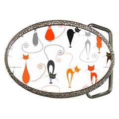 Cartoon Cat Seamless Pattern Graphic Belt Buckles by Jancukart