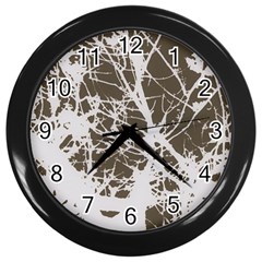 Botanical Motif Drawing Design Wall Clock (black) by dflcprintsclothing