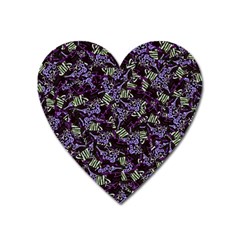 Abstract Collage Random Pattern Heart Magnet by dflcprintsclothing