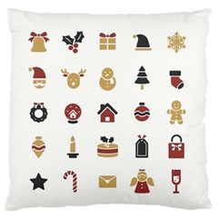 Christmas Symbols Large Flano Cushion Case (one Side) by artworkshop