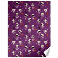 Background Halloween Pattern Pumpkin Skeleton Bat Canvas 36  X 48  by Ravend