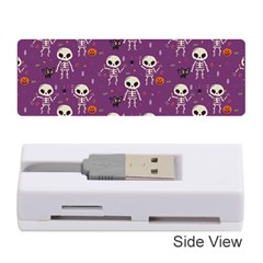 Background Halloween Pattern Pumpkin Skeleton Bat Memory Card Reader (stick) by Ravend