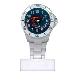 Fluid Swirl Spiral Twist Liquid Abstract Pattern Plastic Nurses Watch by Ravend