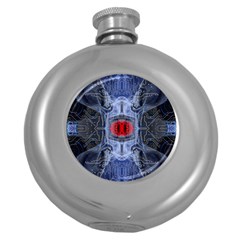 Art Robot Artificial Intelligence Technology Round Hip Flask (5 Oz) by Ravend