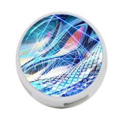 Background Neon Geometric Cubes Colorful Lights 4-port Usb Hub (one Side) by Ravend