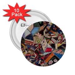 Background Embroidery Pattern Stitches Abstract 2 25  Buttons (10 Pack)  by Pakemis