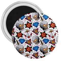 Full Color Flash Tattoo Patterns 3  Magnets by Pakemis