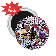 Vintage College Colorful Seamless Pattern 2 25  Magnets (100 Pack)  by Pakemis