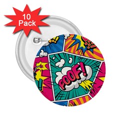 Comic Colorful Seamless Pattern 2 25  Buttons (10 Pack)  by Pakemis