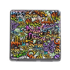 Graffiti Word Seamless Pattern Memory Card Reader (square 5 Slot) by Pakemis