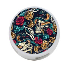 Vintage Art Tattoos Colorful Seamless Pattern 4-port Usb Hub (two Sides) by Pakemis