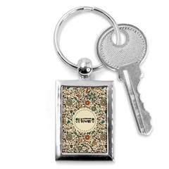 Seamless Pattern With Flower Birds Key Chain (rectangle) by Pakemis