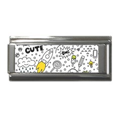 Set Cute Colorful Doodle Hand Drawing Superlink Italian Charm (9mm) by Pakemis