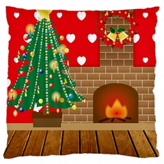 Christmas Room Large Cushion Case (one Side) by artworkshop