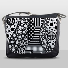 Black And White Messenger Bag by gasi