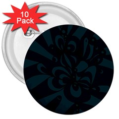 Green Zendoodle 3  Buttons (10 Pack)  by Mazipoodles