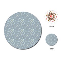 Kaleidoscope Duck Egg Playing Cards Single Design (round) by Mazipoodles