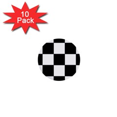 Grid-domino-bank-and-black 1  Mini Buttons (10 Pack)  by BangZart