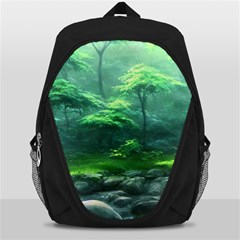 River Forest Woods Nature Rocks Japan Fantasy Backpack Bag by Uceng