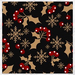 Christmas Pattern With Snowflakes Berries Canvas 12  X 12  by Uceng