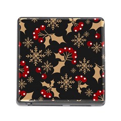 Christmas Pattern With Snowflakes Berries Memory Card Reader (square 5 Slot) by Uceng