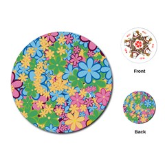Flower Spring Background Blossom Playing Cards Single Design (round) by Ravend