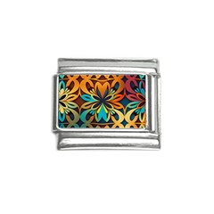 Orange, Turquoise And Blue Pattern  Italian Charm (9mm) by Sobalvarro