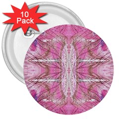 Pink Arabesque Iv 3  Buttons (10 Pack)  by kaleidomarblingart