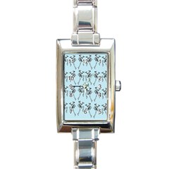 Jogging Lady On Blue Rectangle Italian Charm Watch by TetiBright