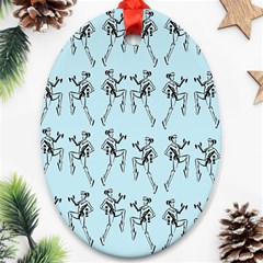Jogging Lady On Blue Oval Ornament (two Sides) by TetiBright