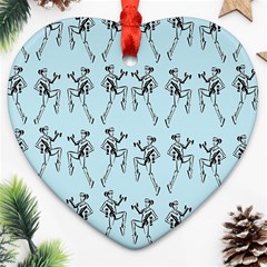 Jogging Lady On Blue Heart Ornament (two Sides) by TetiBright