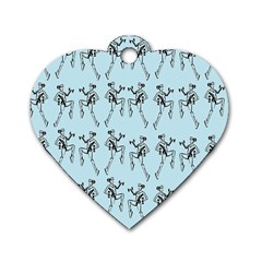 Jogging Lady On Blue Dog Tag Heart (one Side) by TetiBright