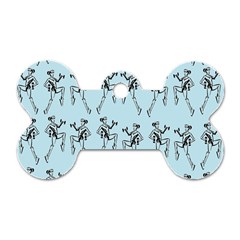 Jogging Lady On Blue Dog Tag Bone (one Side) by TetiBright
