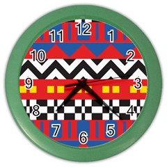Shapes Rows Color Wall Clock by LalyLauraFLM