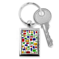 Colorful Rectangles                                                                      Key Chain (rectangle) by LalyLauraFLM