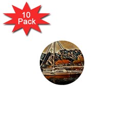 Art Boats Garda, Italy  1  Mini Buttons (10 Pack)  by ConteMonfrey