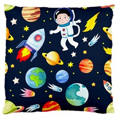 Space Galaxy Seamless Background Large Premium Plush Fleece Cushion Case (two Sides) by Jancukart