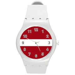 Latvia Round Plastic Sport Watch (m) by tony4urban