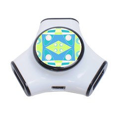 Bohemian Chintz 20 - Pastel Green Blue Pink 3-port Usb Hub by Mazipoodles