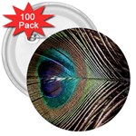 Peacock 3  Buttons (100 pack)  Front