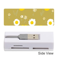 Daisy Flowers Yellow White Olive  Memory Card Reader (stick) by Mazipoodles