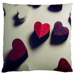 Valentine Day Heart 3d Large Premium Plush Fleece Cushion Case (two Sides) by artworkshop