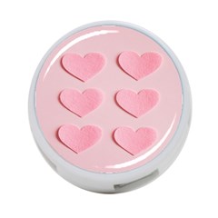 Valentine Day Heart Pattern Pink 4-port Usb Hub (one Side) by artworkshop