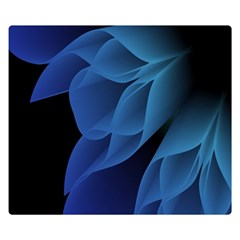 Abstract Blue Background One Side Premium Plush Fleece Blanket (small) by artworkshop