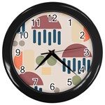 Art Background Abstract Design Wall Clock (Black) Front