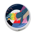 Whale Moon Ocean Digital Art 4-Port USB Hub (Two Sides) Front