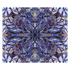 Denim Blend Repeats I One Side Premium Plush Fleece Blanket (small) by kaleidomarblingart